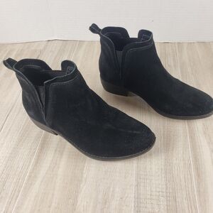 Skechers Womens 6.5 Black Suede Ankle Booties Memory Foam Txas Rodeo Night Boots